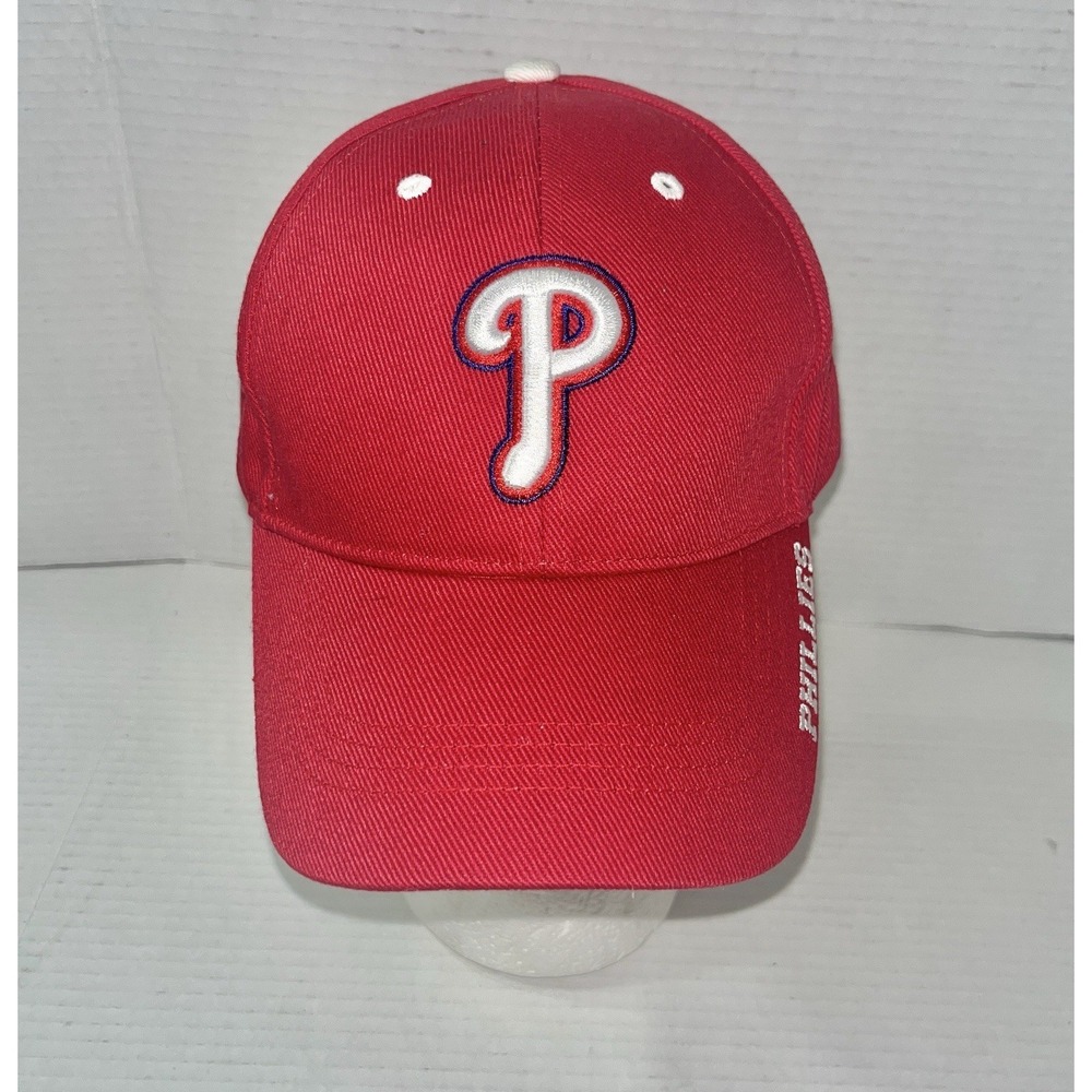 Philadelphia Phillies Hat Men's Adjustable Red Strapback Logo MLB Baseball‎